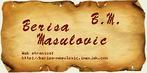 Beriša Mašulović vizit kartica